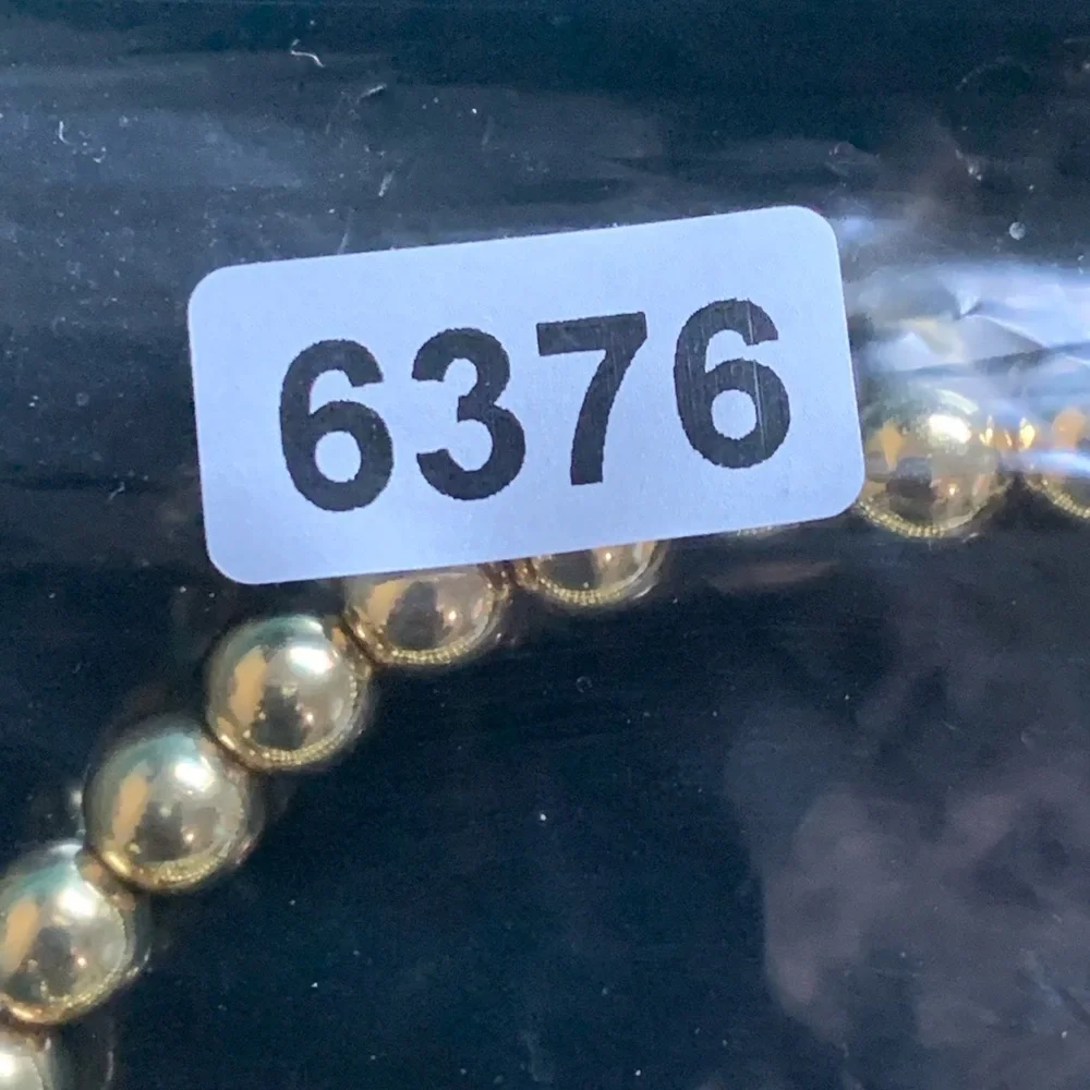 #87 Travis Kelsey Stretch Bracelet 14k Gold Plated Beads on .8mm Elastic String
